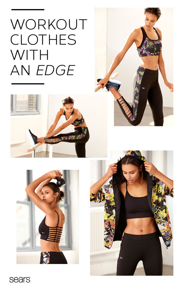 Spice up your workout with bold prints and stylish accent activewear from Sears....