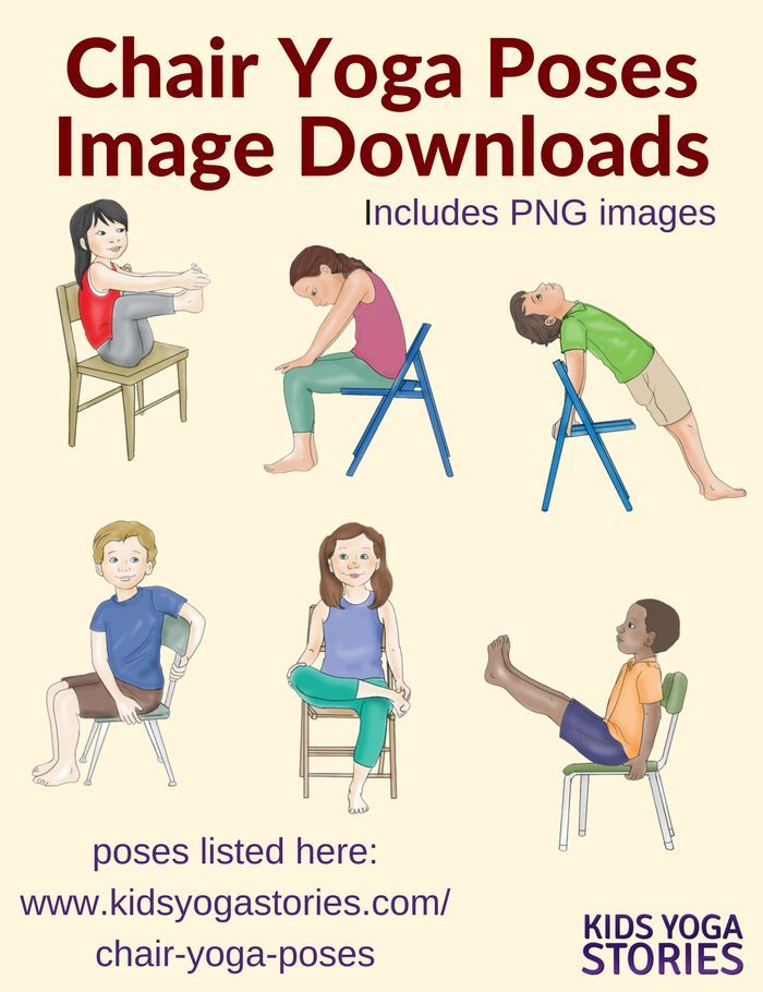 39 Chair Yoga Poses for Kids PNG Images