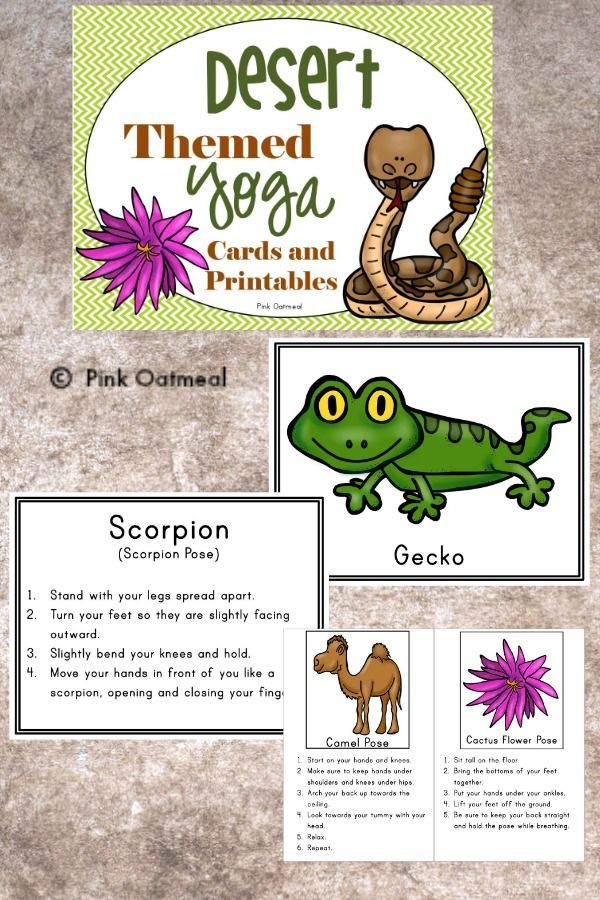 Desert Themed Yoga - Cards and Printables. Perfect way to get the kids moving, p...