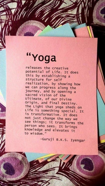 YOGA Releases the creative potential of life.