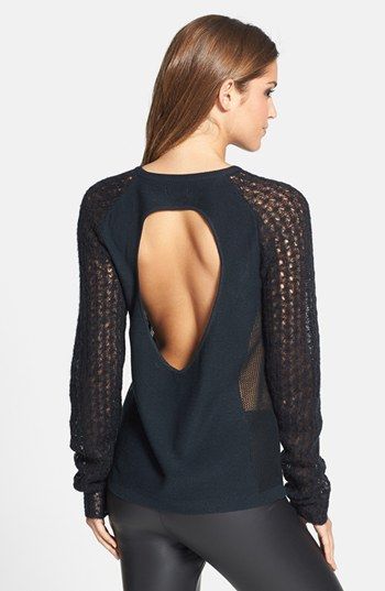 Tildon Open Back Mixed Knit Sweater available at #Nordstrom