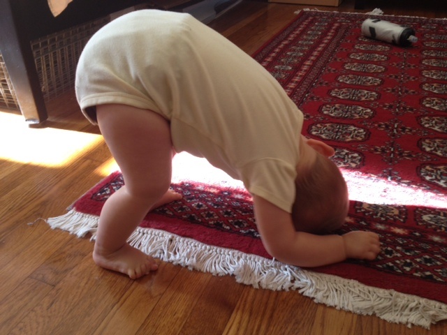 Happiness is morning yoga with our 12 month old.