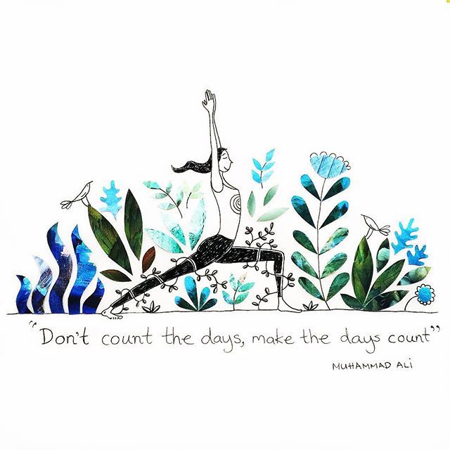 Make the days count!  Muhammad Ali.  #illustration #muhammadali #yoga…        ...