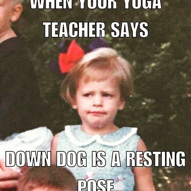 #yogahumor #yogajokes #lol #downdog #resting #pose #myass #yogabudstampa #loeliz...