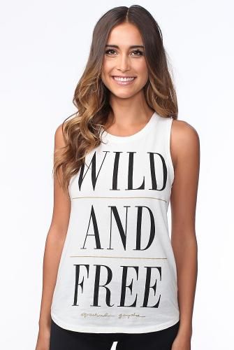 Spiritual Gangster Wild and Free Muscle Tee in Moonbeam