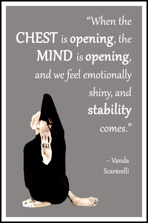 Yoga quote by Vanda Scaravelli: “When the chest is opening, the mind is openin...