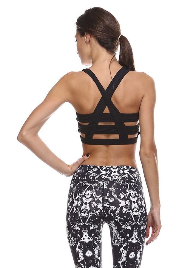 black and white print, and this sports bra back.