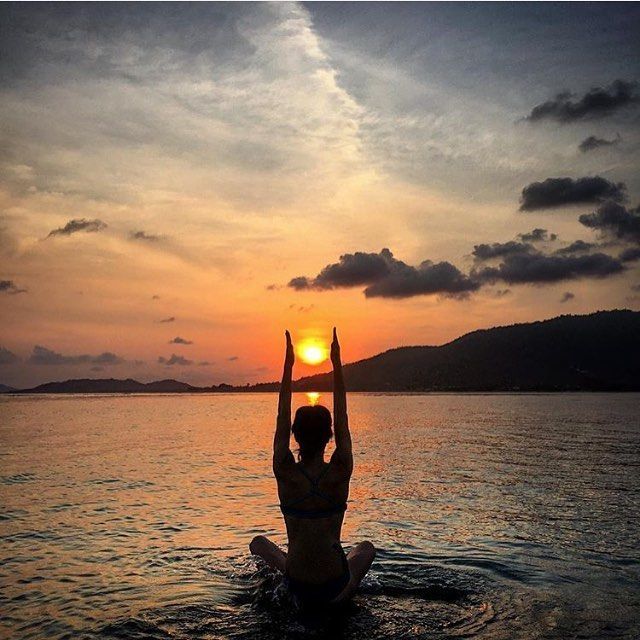 Ahhh! That looks relaxing.  Beautiful yoga pose while the sun goes down.  What a...