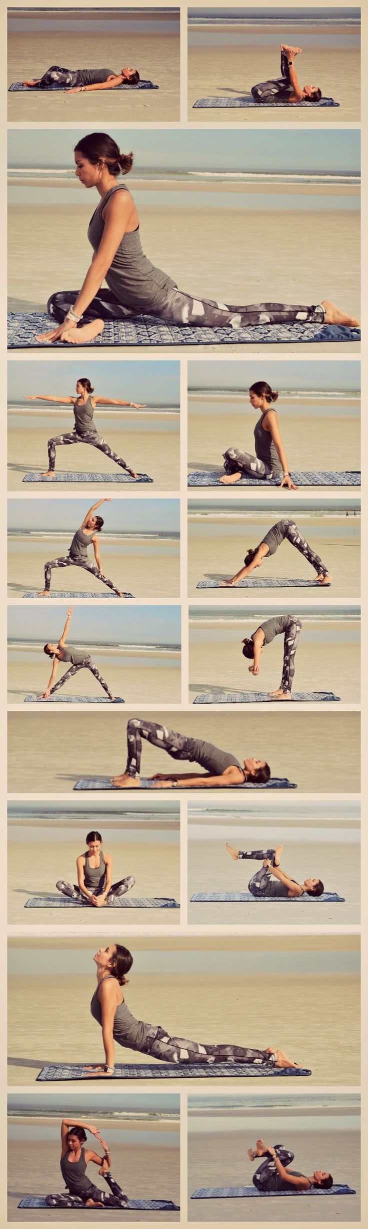 Repin to practice these poses later! This Yoga Sequence helps to stretch out tig...