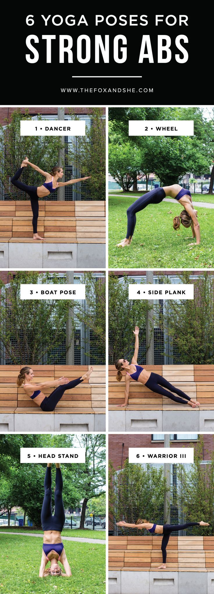 6 Yoga Poses for Strong Abs — via @TheFoxandShe