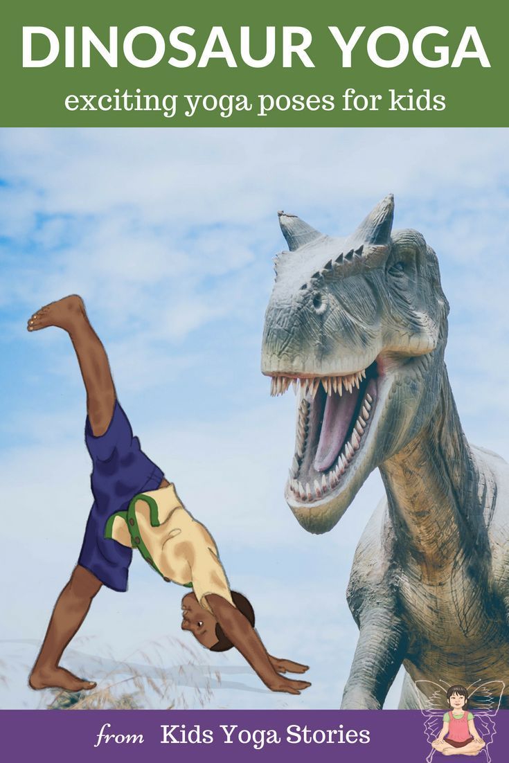 Pretend to be a dinosaur through prehistoric dinosaur yoga poses.  Learn about d...