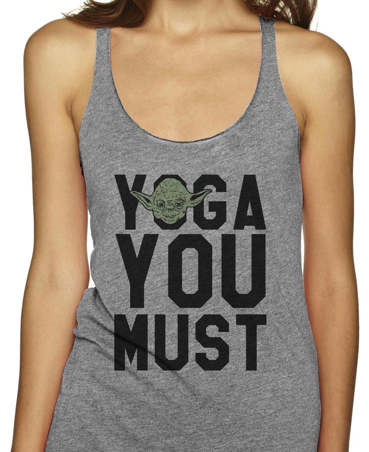 Yoga You Must on an Athletic Grey Racerback