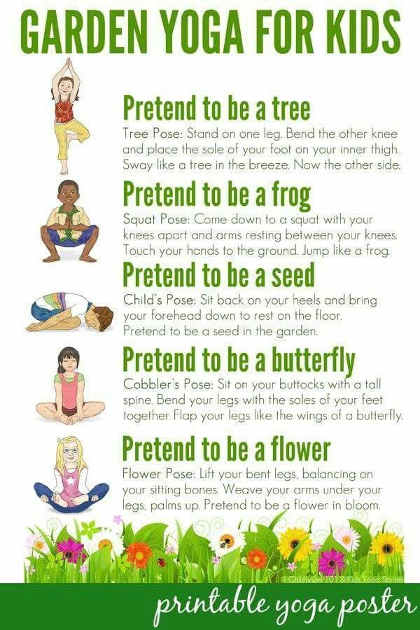 Garden yoga for kids #yogaforkids