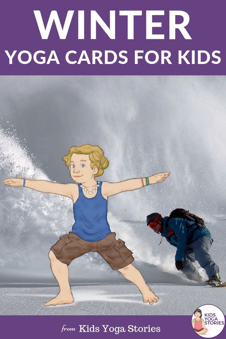 Winter Yoga Cards for Kids!   Learn about winter animals and snowy activities th...