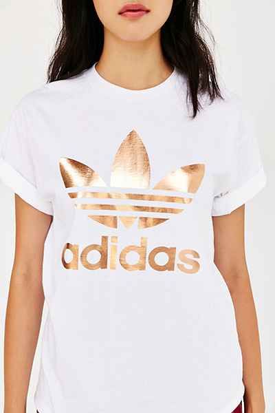 Really, really want this!! adidas Rose Gold Double Logo Tee in size Medium - Urb...