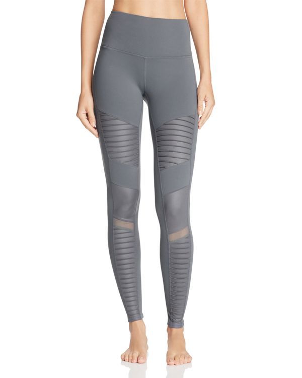 Rev your workout with the moto-detailed design of Alo Yoga's sleek leggings,...