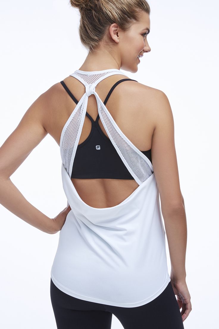 Sol Tank in White / Black - Get great deals at Fabletics