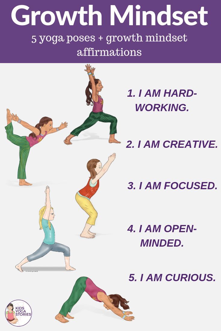 5 Yoga Poses + Growth Mindset Affirmations!  Kids Yoga Stories #kidsyogastories ...