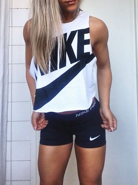 I will get to the point where I can comfortably wear this outfit!! #gymgoal #fit...