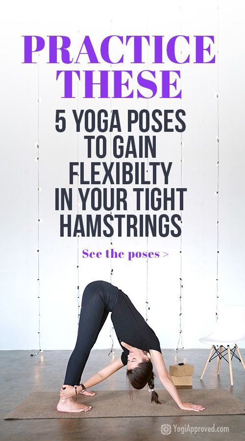 Find relief from hip or back pain with yoga for tight hamstrings. Learn 5 yoga p...