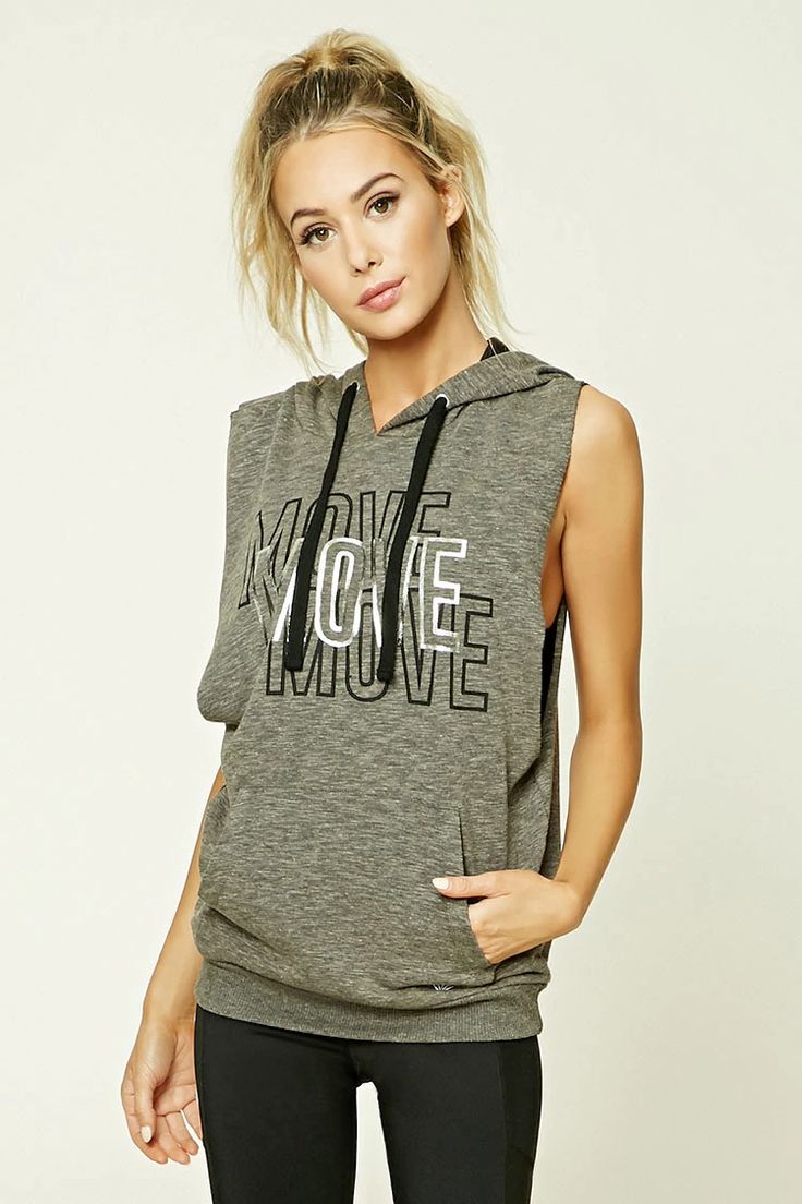 An active French terry knit sweatshirt featuring a front “Move” graphic with...