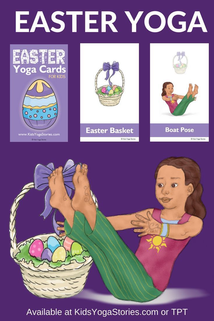 Easter Yoga Cards for Kids: Celebrate Easter through yoga poses for kids!  Prete...