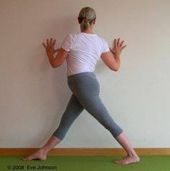 This wonderful standing twist against the wall gently massages your reproductive...