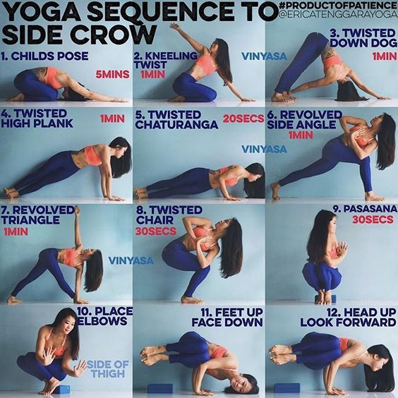 Erica Tenggara on Instagram: “YOGA SEQUENCE TO SIDE CROW: This pose requires lots of twisting so best to do this BEFORE you eat. (Should try not to eat 2 hours before…”