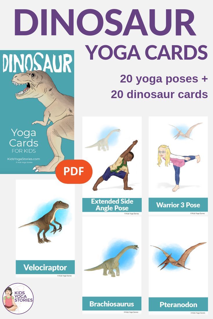 Dinosaur Yoga Cards for Kids