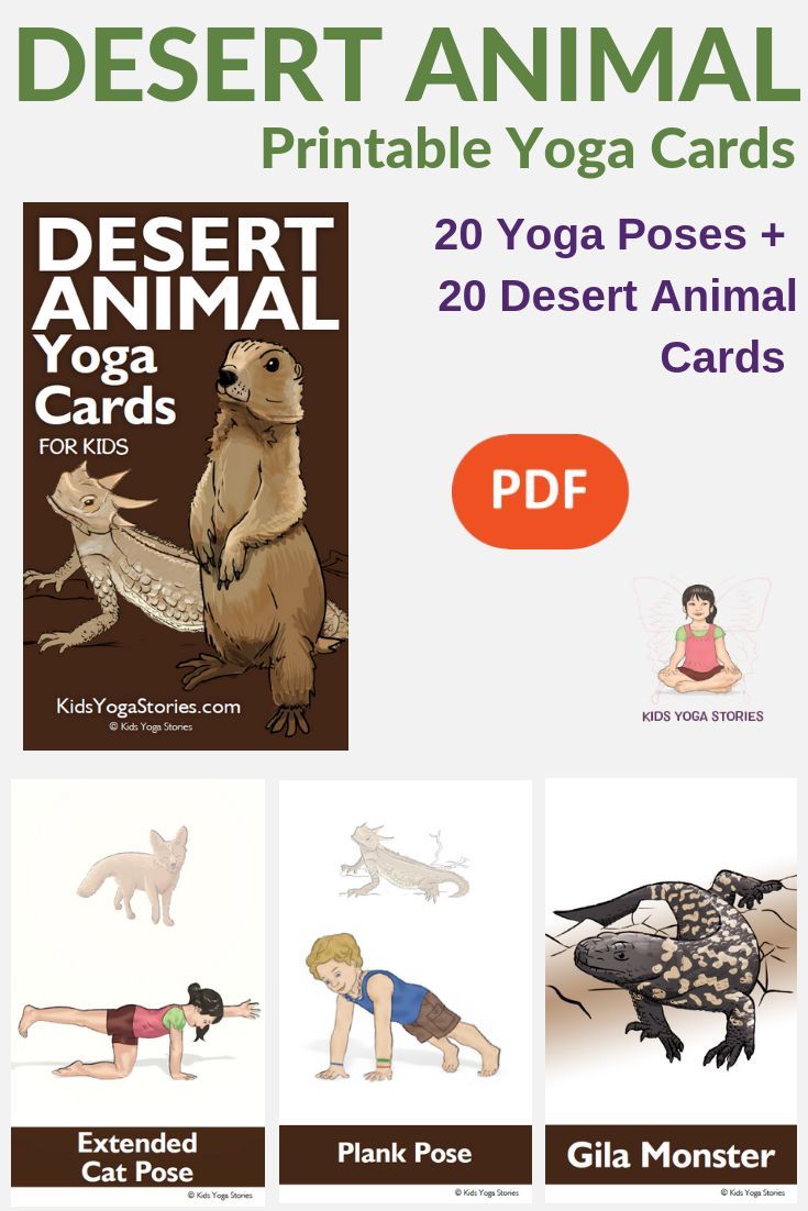 Desert Animal Yoga Cards for Kids