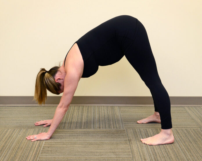 Can you do downward dog in third trimester?