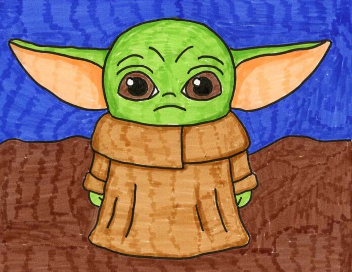 How do you draw Yoda Christmas baby?