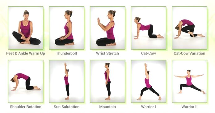 What is the sequence of 12 yoga poses called?
