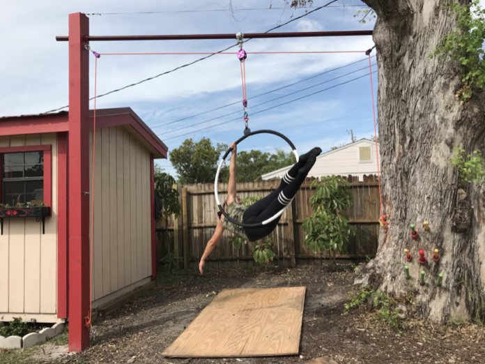 What fabric is used for aerial silks?