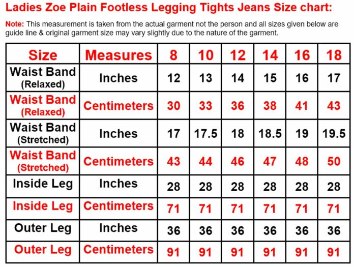 What size is 28 in womens leggings?