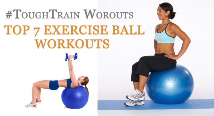 How do you know when to stop an inflating exercise ball?