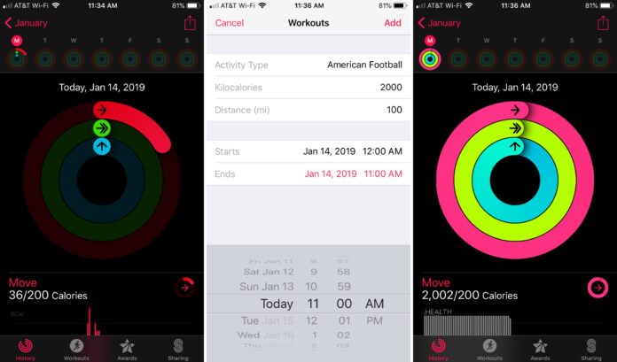 Can you manually add Exercise to Apple Watch?