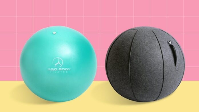What should you not do on an exercise ball?