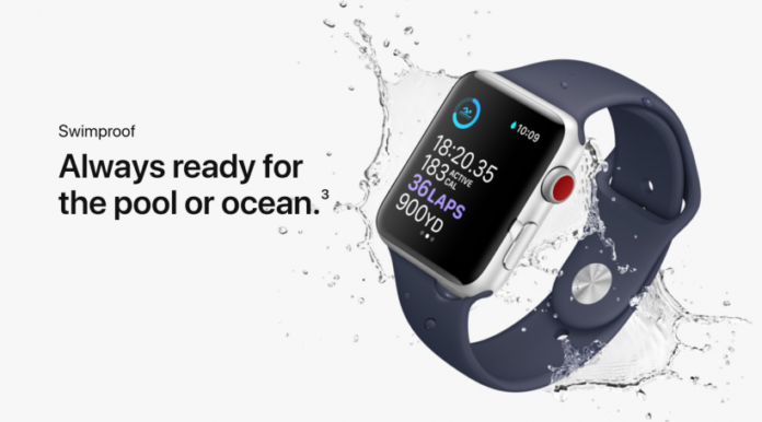 How do you put Apple Watch in water mode?